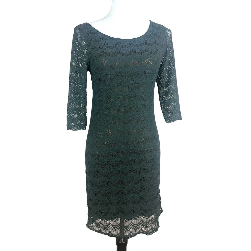 Free People Lace Bodycon Dress Open Back Cocktail Party Green‎ S